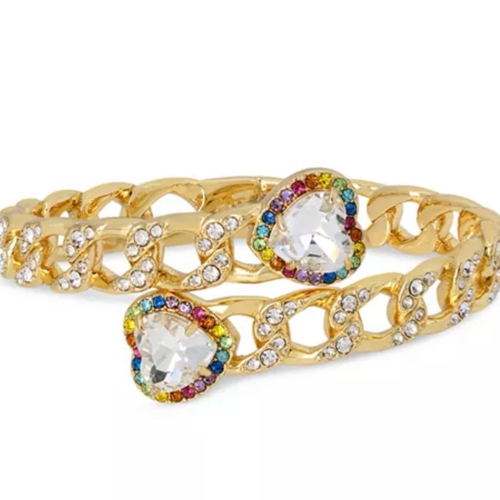 New KURT GEIGER LONDON
Rainbow Crystal Heart  Chain Bypass Bangle Bracelet - Picture 3 of 13